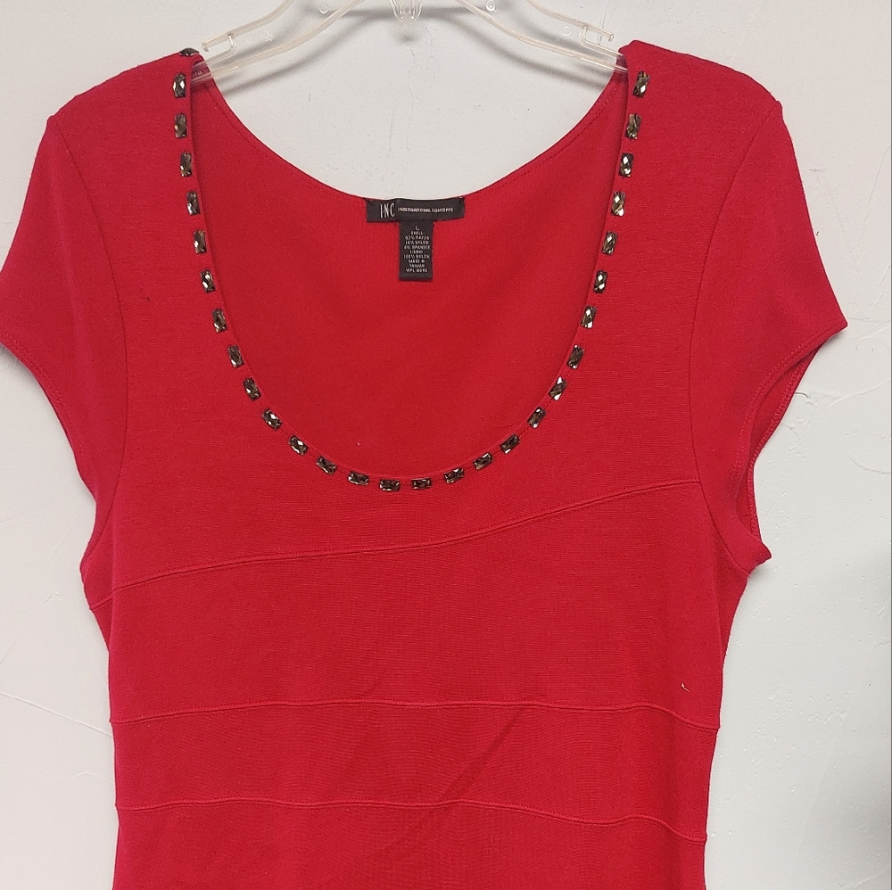 Below the knee Red dress